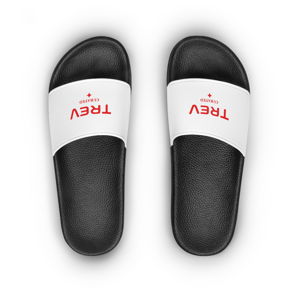 TREV Men's White Slide Sandals