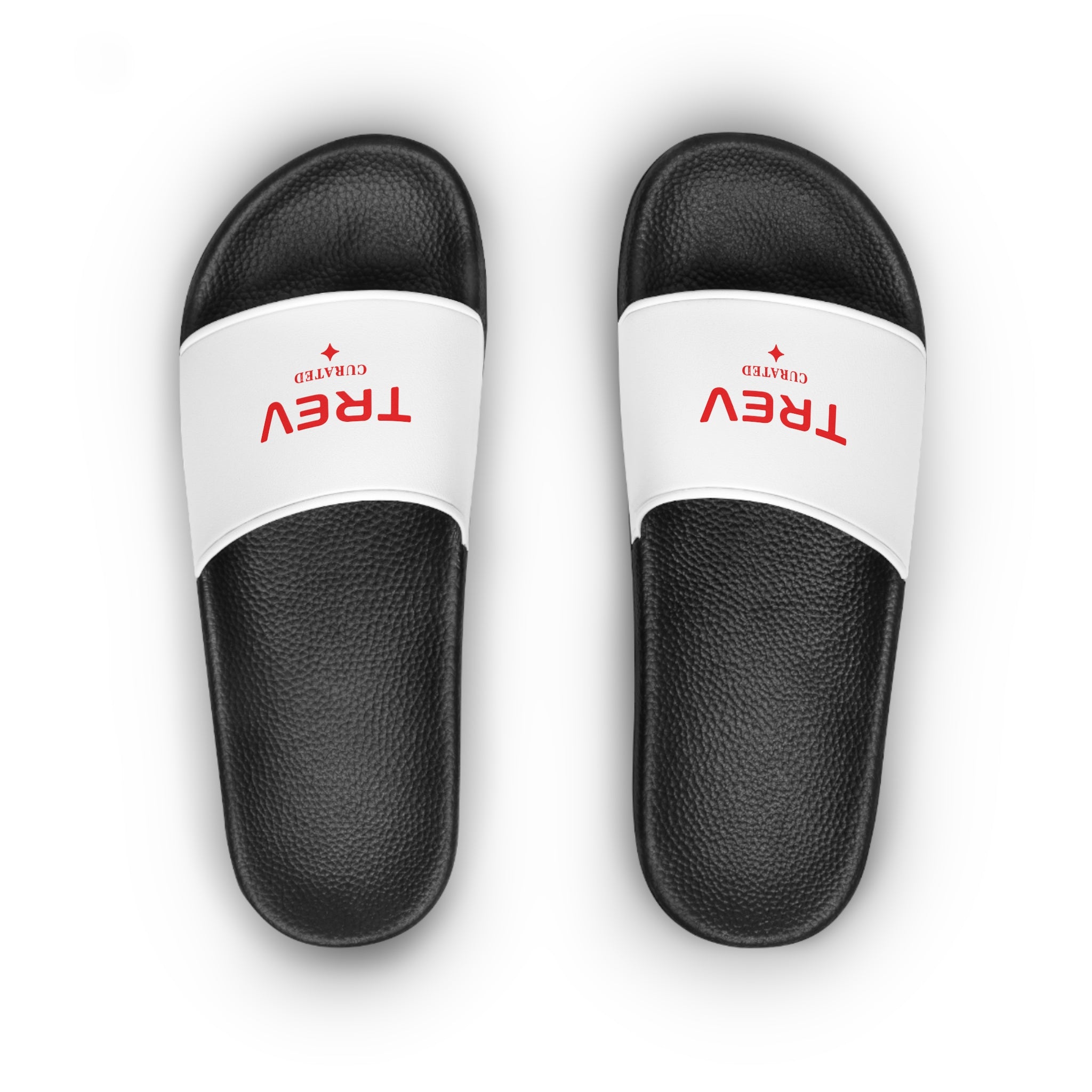 TREV Men's White Slide Sandals