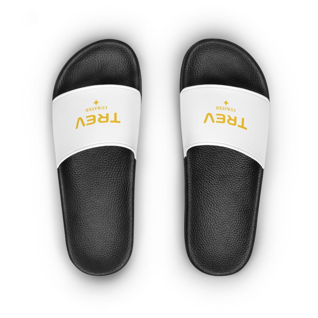 TREV Men's White Slide Sandals