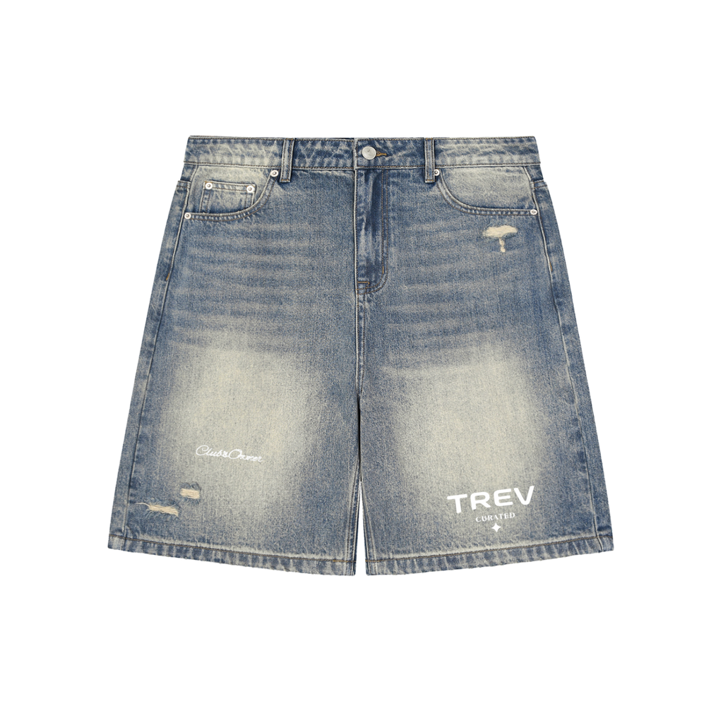 TREV Club's Owner Faded Distressed Baggy Denim Shorts (Limited)