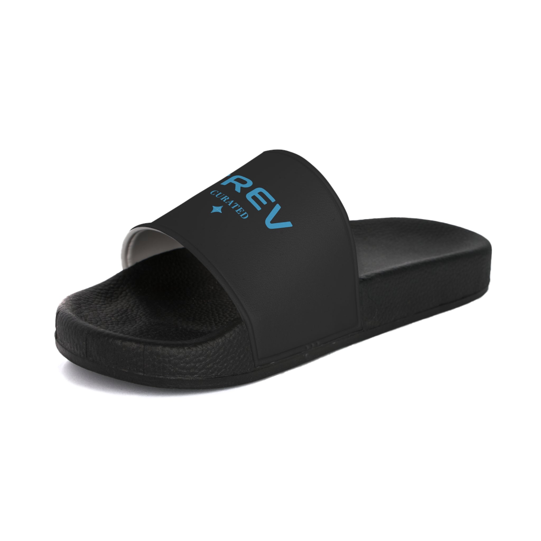 Sandales à enfiler noires/cyan Trev pour femme